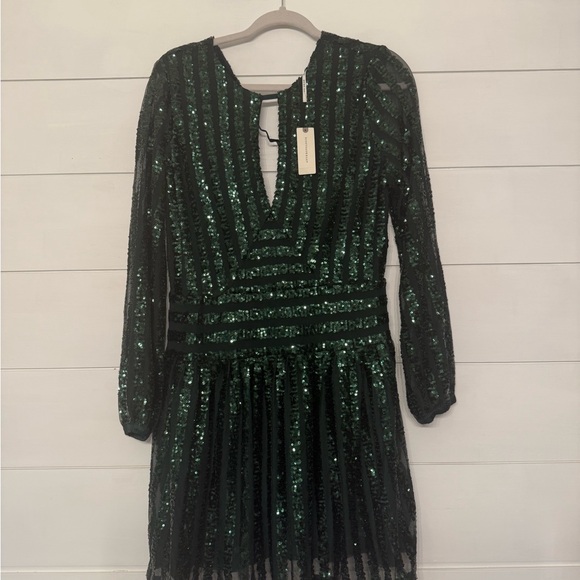 Anthropologie Dresses & Skirts - Anthropologie Emerald Sequin Striped Dress